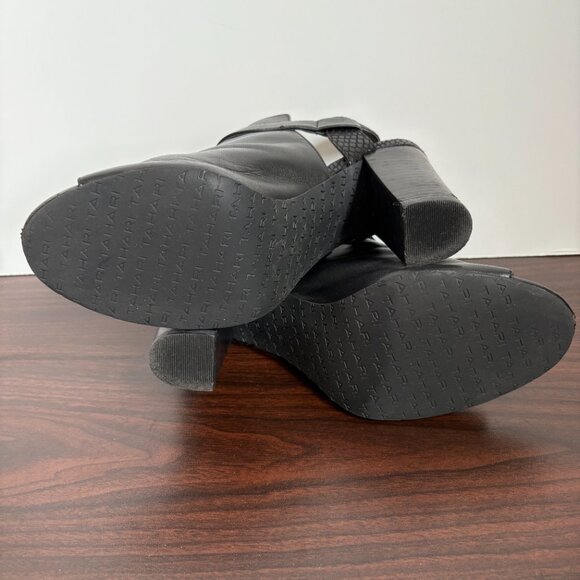 Tahari Martin Women's Black Leather Slingback Sandals Black Leather Size 9 - Picture 5 of 6